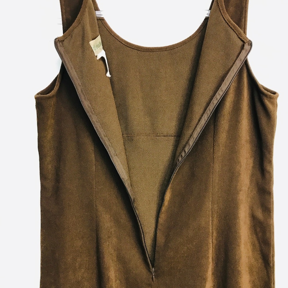 Rhythm Vintage Brown Corduroy Sleeveless Maxi Column Dress Scoop Neck Chocolate - Picture 8 of 11
